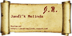 Janák Melinda névjegykártya